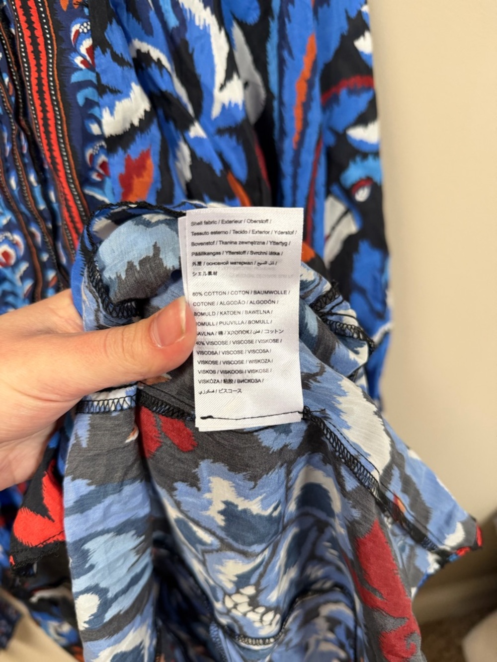 Farm Rio Blue Toucan Scarf Mini Dress Size Large - Picture 10 of 13